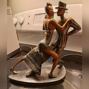 Elegant Bronze Dancing Couple Sculpture